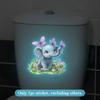 Glow-In-The-Dark Cute Elephant Toilet Sticker Self-Adhesive Removable Decal For Car Bedroom Living Room Toilet Seat Lid