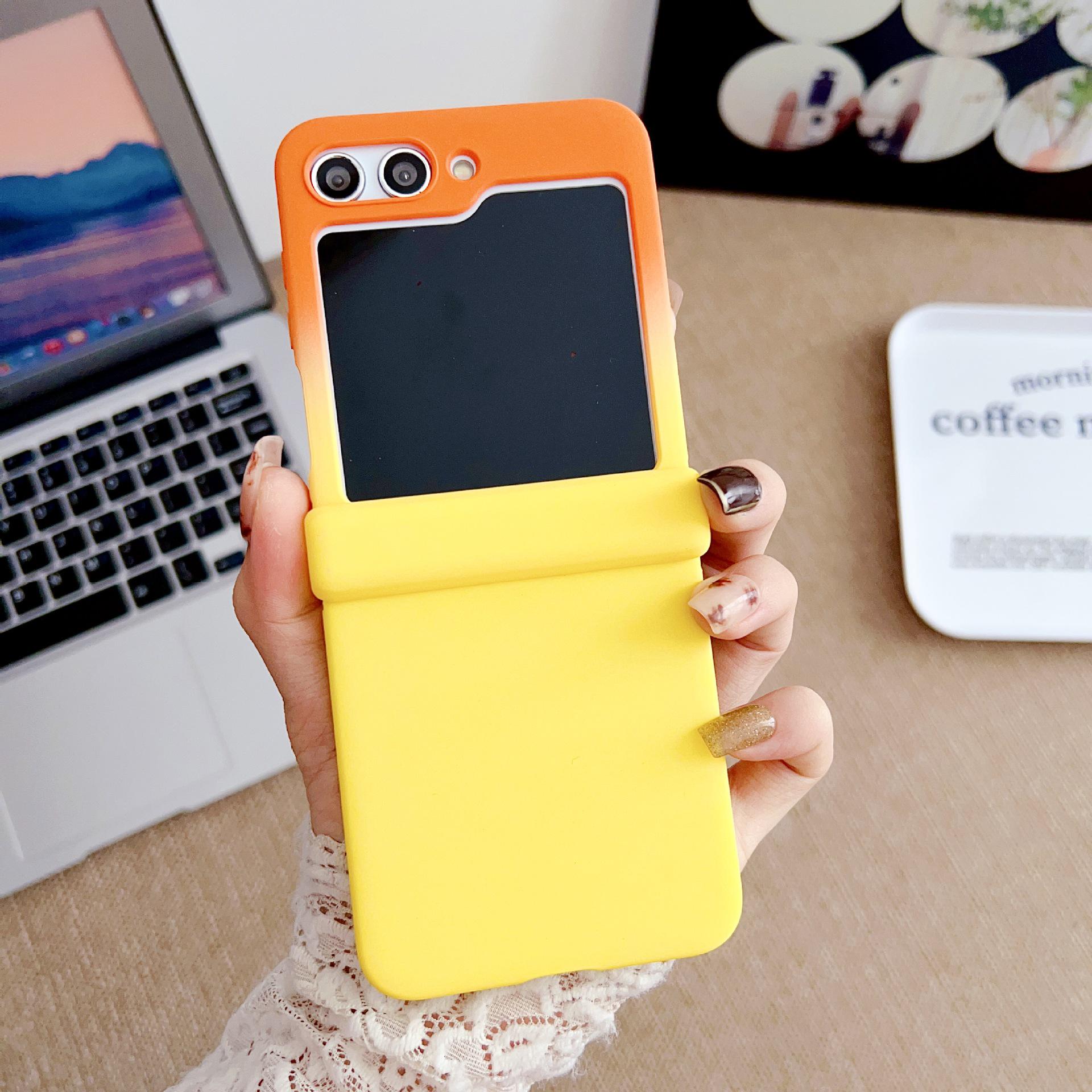 

Ультратонкий двухцветный защитный чехол Skin-Feel для Samsung Z Flip5 — полноразмерный защитный чехол с защитой от царапин для складного телефона Galaxy Samsung Z Flip 6