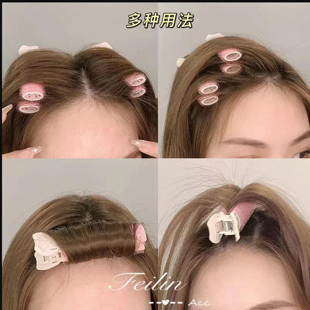 2Pcs Bangs Hair Root Fluffy Hair Clips Lazy Hair Top Styling Curling Barrel Portable Korean Hair Clips Hair Rollers