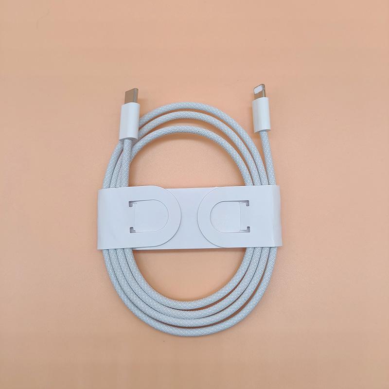 Dual-Head Type-C Male-to-Male Braided Laptop Charging Cable: 15W True PD Fast Charging Compatible.