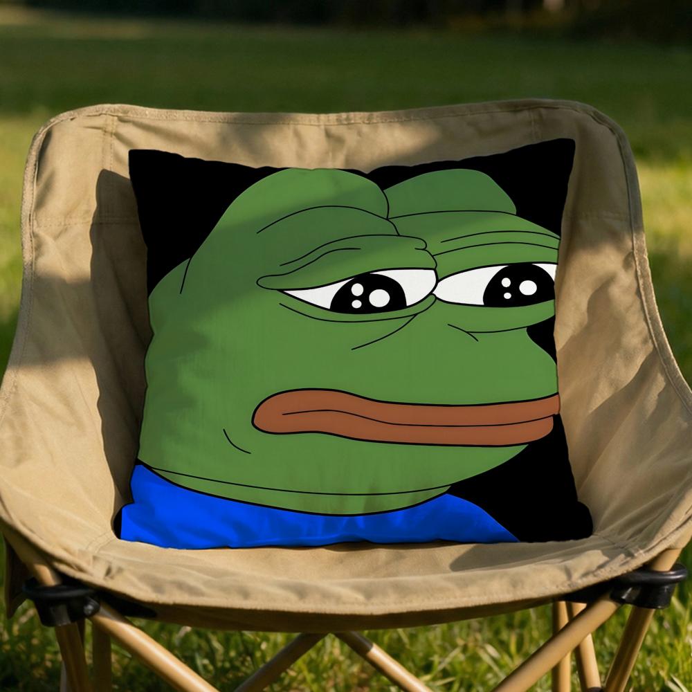 Character Pepe the Frog Cushion Cover Soft Reversible Durable Pillow Cover MultiScene Use for Home Car Daily Comfort