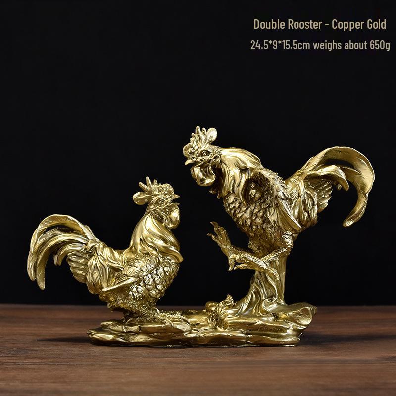 Realistyczna ozdoba z żywicy w kształcie koguta do dekoracji ogrodu lub rancza