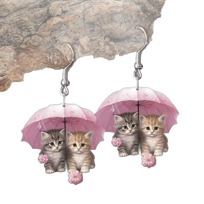 Summer New Cute Cat Acrylic Earrings - Ideal Gift for Romantic Earrings