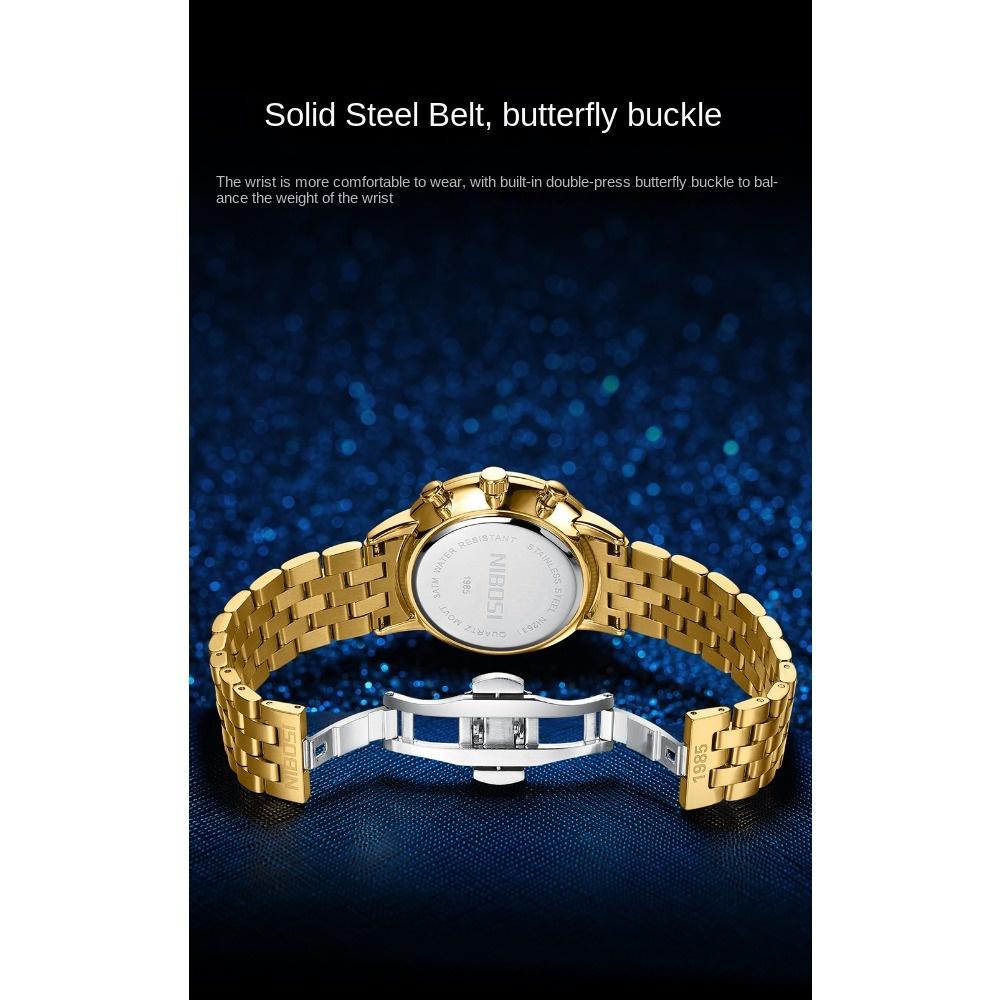 NIBOSI Brand New Quartz Watch Enhanced Personality Men's Watch Luminous Waterproof Multi-functional Watch