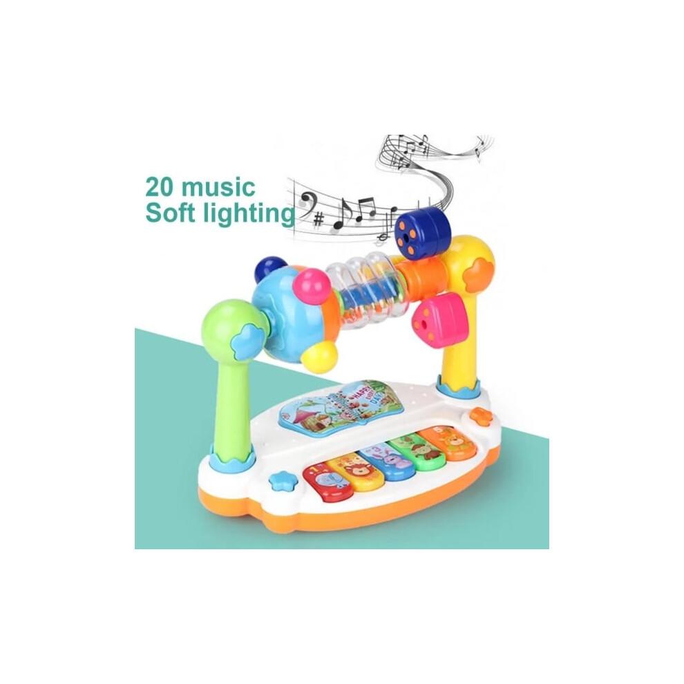 Children Baby Rotating Music Piano with Light Sound Educational Toy