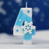 0-9 Numbers Snowflake Birthday Candles, Blue Glitter Style, Children's Girls' Birthday Party, Cake Decoration Candles
