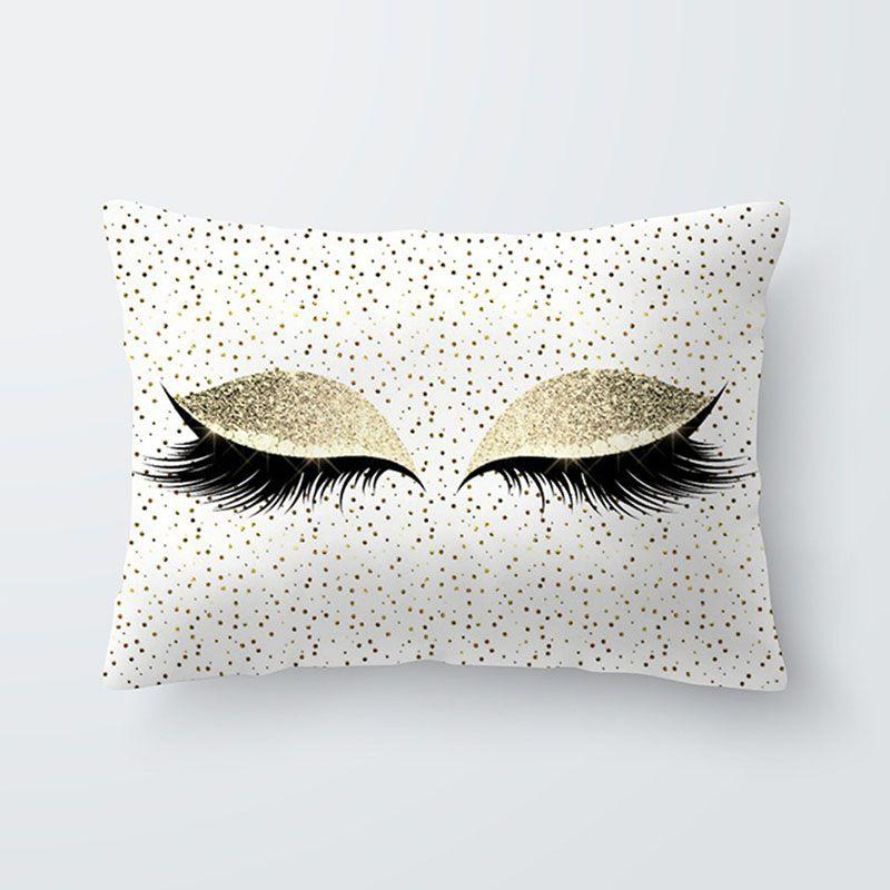 Elegantly Designed Eyelash Pattern Pillow Cover For Stylish Sofa And Seat