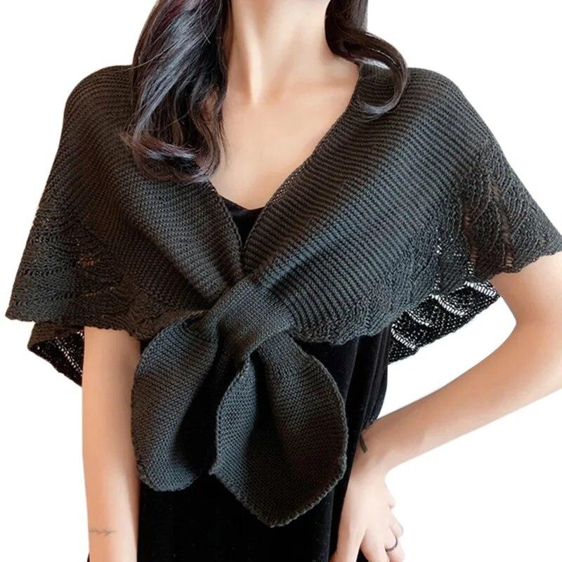 

Комната с кондиционером с узором «гусиные лапки» снаружи, тонкий шейный воротник EMA для весны и осени One Size чёрный