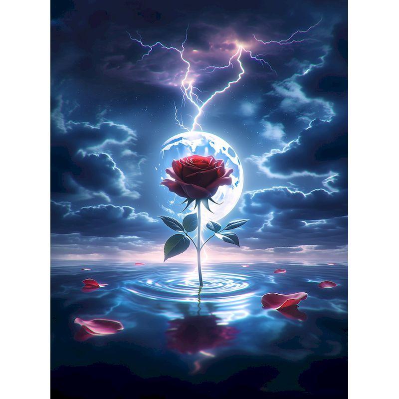 GATYZTORY Rose Paint By Numbers Handiwork Art Color by Numbers Kit Landscape Easy Paint On canvas Diy Making Kits 30x20cm no frame