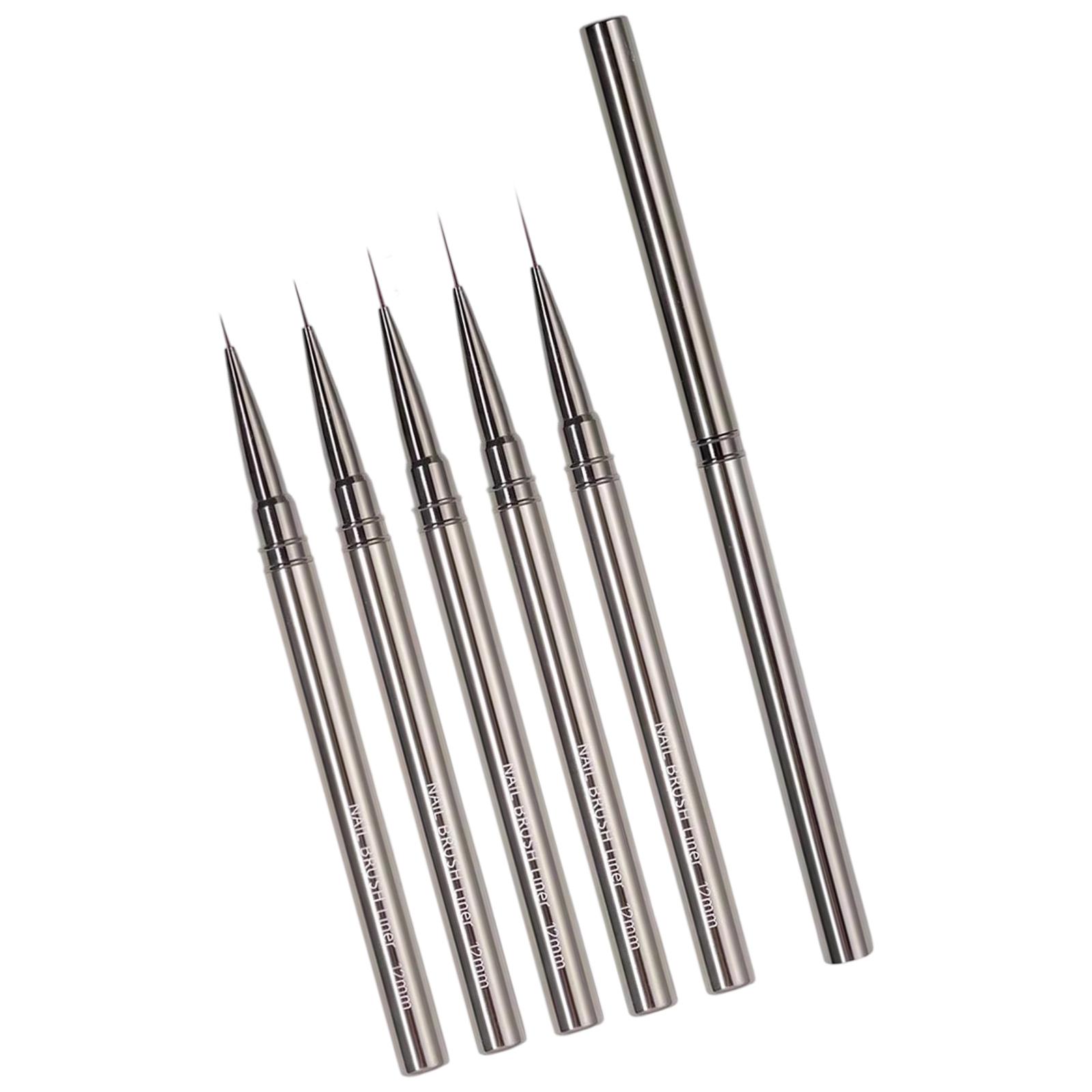

5Pcs Professional Nail Art Liner Brushes Set Multiple Sizes For Acrylic Nails Detail Design Precision Tools Handle