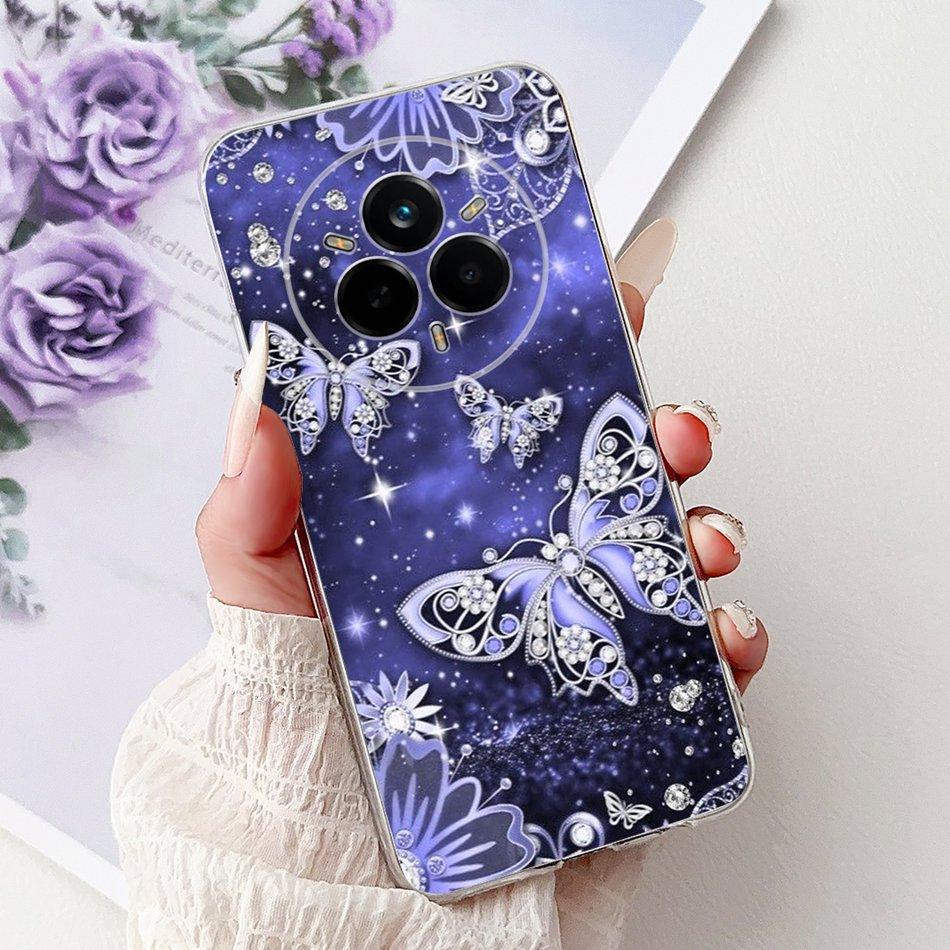 For Realme 14 Pro 14Pro+ Elegant Floral Cat Printed Phone Case For Realme 14 Pro Plus 14Pro 5G Soft Silicone TPU Cases