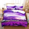 Lavender Bedding Duvet Cover +pillowcases Pastoral Village Purple/ Field Comforter Cover Sets 2/3 Pcs Microfiber Bed Set King