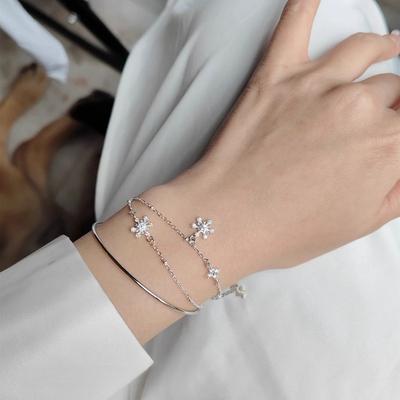 Snowflake Double Bracelet Bracelet Girls Dongli Jewelry Gift Silver Bracelet Casual Girls Gift Jewelry