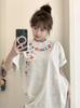 Fat MM cotton design short-sleeved t-shirt women's new summer American high street half-sleeved loose chic top