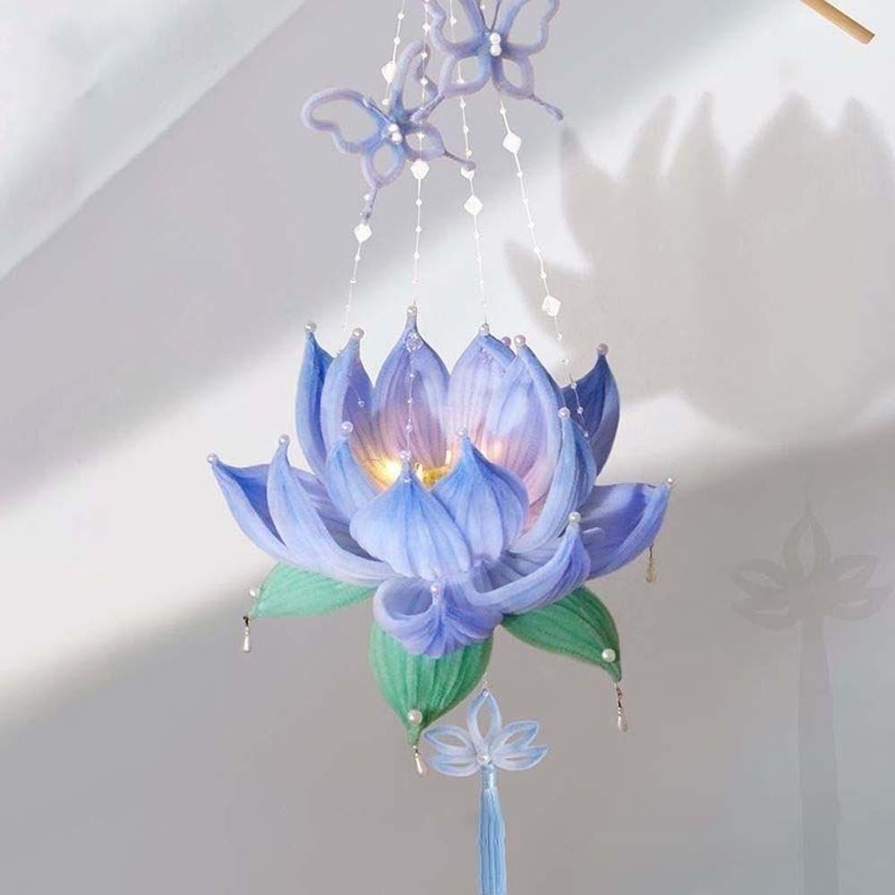 Luminous Lotus Lantern Glowing Handheld Light DIY Material Kit Flower Lamp  Kids Craft