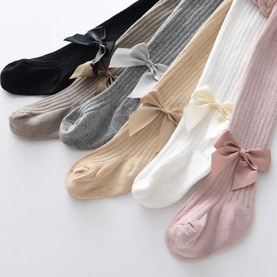 Children Cotton Tights Girls Cute Princess Bowknot Pantyhose Kids Stocking Baby Girls One-Piece Pantyhose Infant Knitted Tights