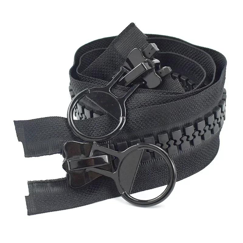 Meetee 75-150cm 20# Großer Schwarzer Harzreißverschluss Doppelschieber Offenendiger Reißverschluss Daunenjacke Mantel Zelt Reißverschlüsse Reparatur Nähzubehör