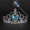 Frozen Princess Elsa Costume with Crown, Wand, Braids & Gloves