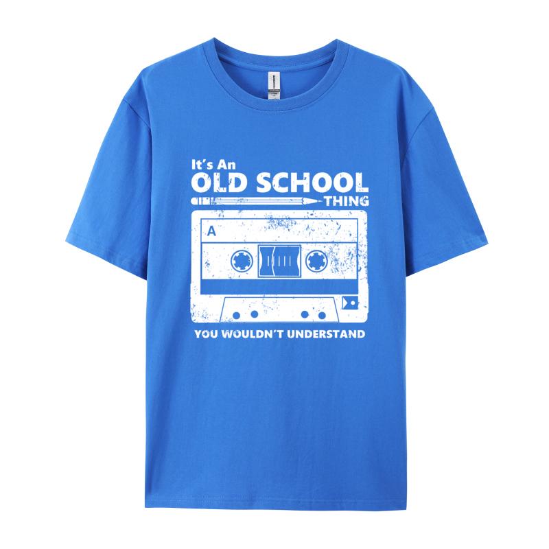 Vintage Unisex Tshirts Old School Skool Cassette Tape 2024 Discount All Cotton Top Tshirts Comfortable Soft Texture