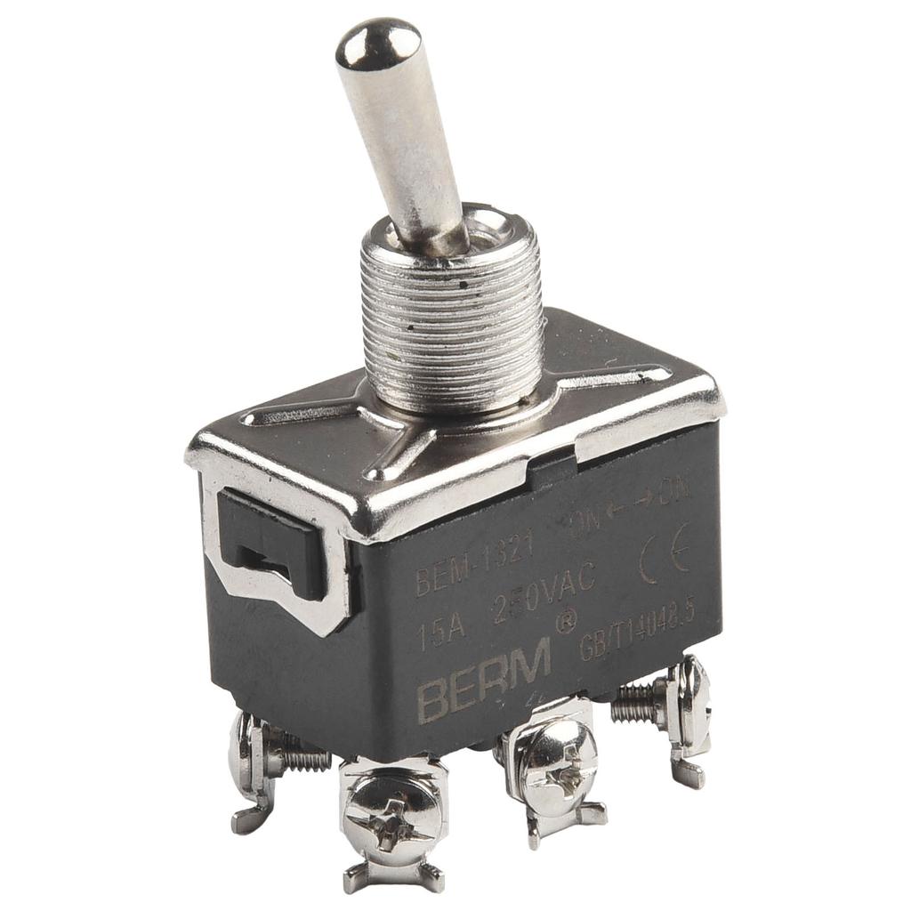 Professional 12V Car Metal Toggle Switch Double Pole Center Off 20A Screw Terminal Quantity 1 Package Tact Switch