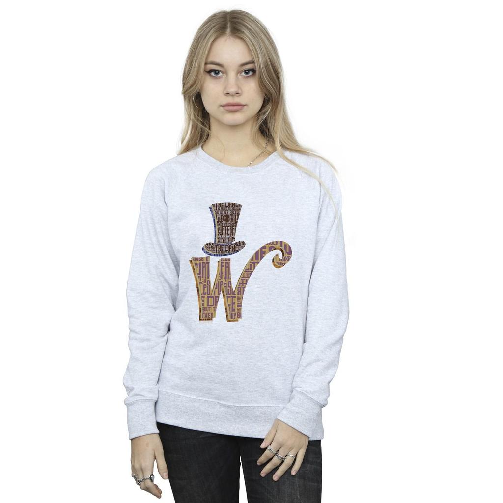 Willy Wonka Damen/Damen W Logo Hut Sweatshirt