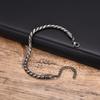 Vnox Retro Silver Color Chain Bracelets for Men, Rock Punk Stainless Steel Links Wristband, Birthday Party Gifts for Him Jewelry