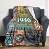 Vintage Anniversary Celebration Customize Your Name Blanket Soft Cozy Perfect For Sofa Couch Office Bed Picnics Ideal For All Seasons Modern Style