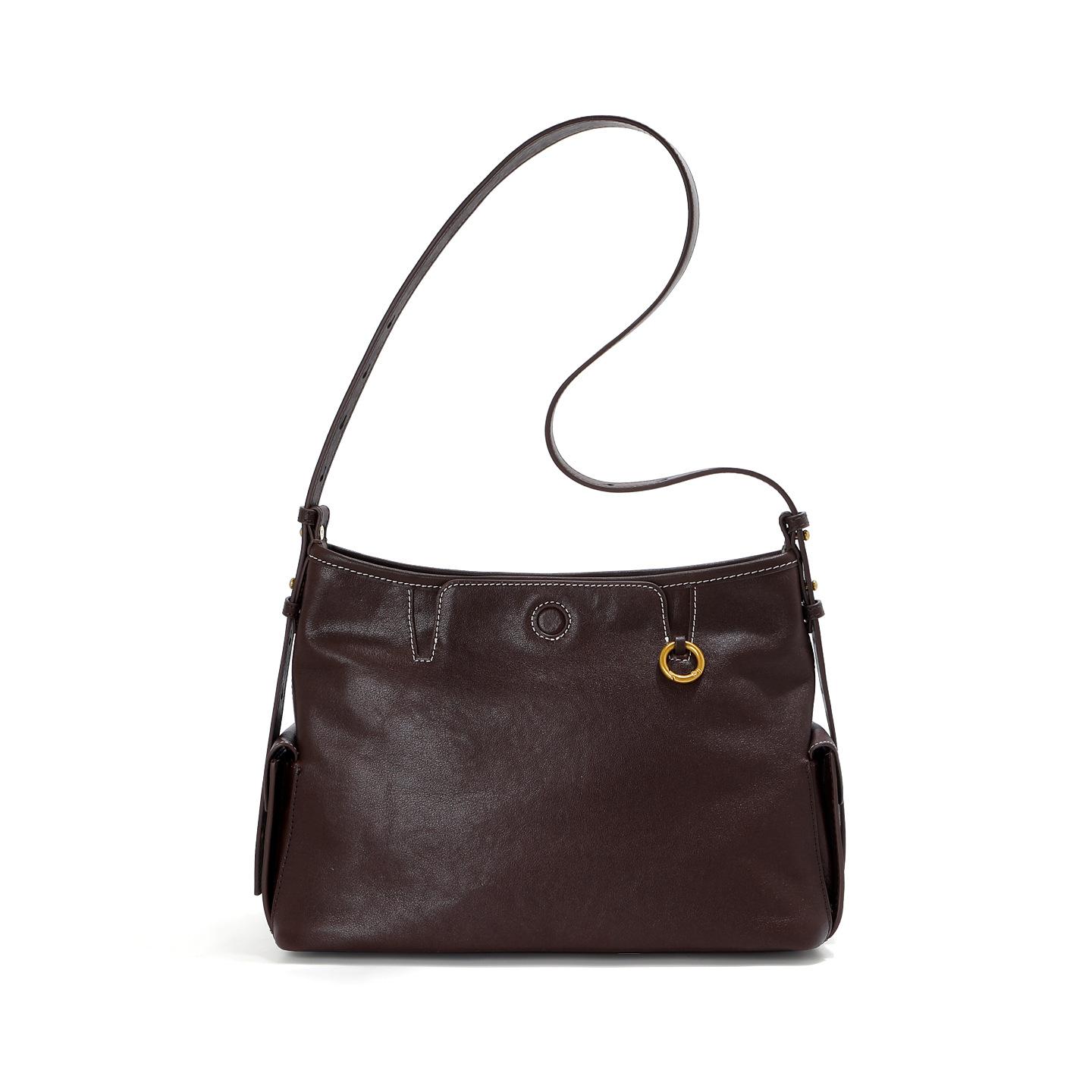 

Genuine Leather Armpit Women s Bag Large Capacity Tote Commuter Soft Handbag Cross-body Small 28x12x19cm