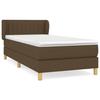3126936 vidaXL Lit à sommier tapissier avec matelas Marron foncé 90x200 cm