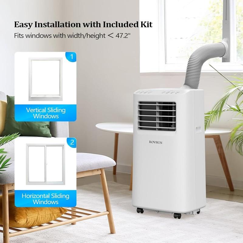 8000 BTU Portable Air Conditioner 3 In 1 Quiet AC Unit W/ Fan, Dehumidifier Wifi