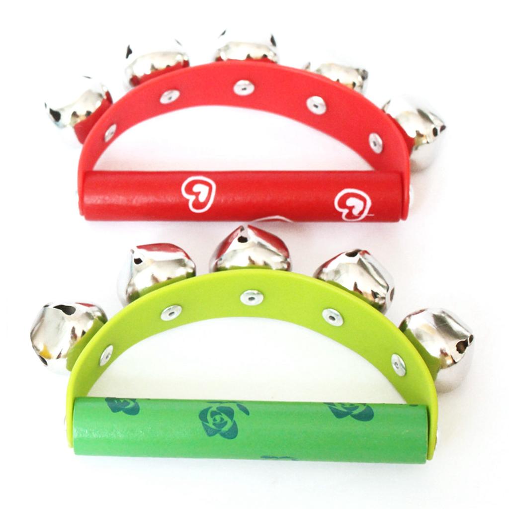 Tambourine Musical Instruments Half Moon Jingles Handheld Percussion with Ergonomic Handle Grip for