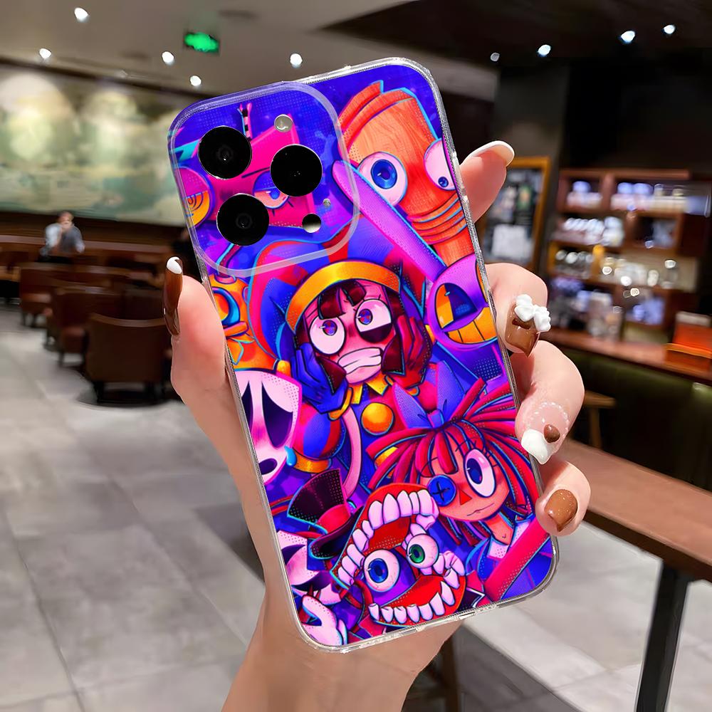 Úžasný D-Digital C-Circus Obal na telefon Pro IPhone 17 Air 16 E 15 14 13 12 Mini 11 Pro Max Průhledný kryt proti pádu