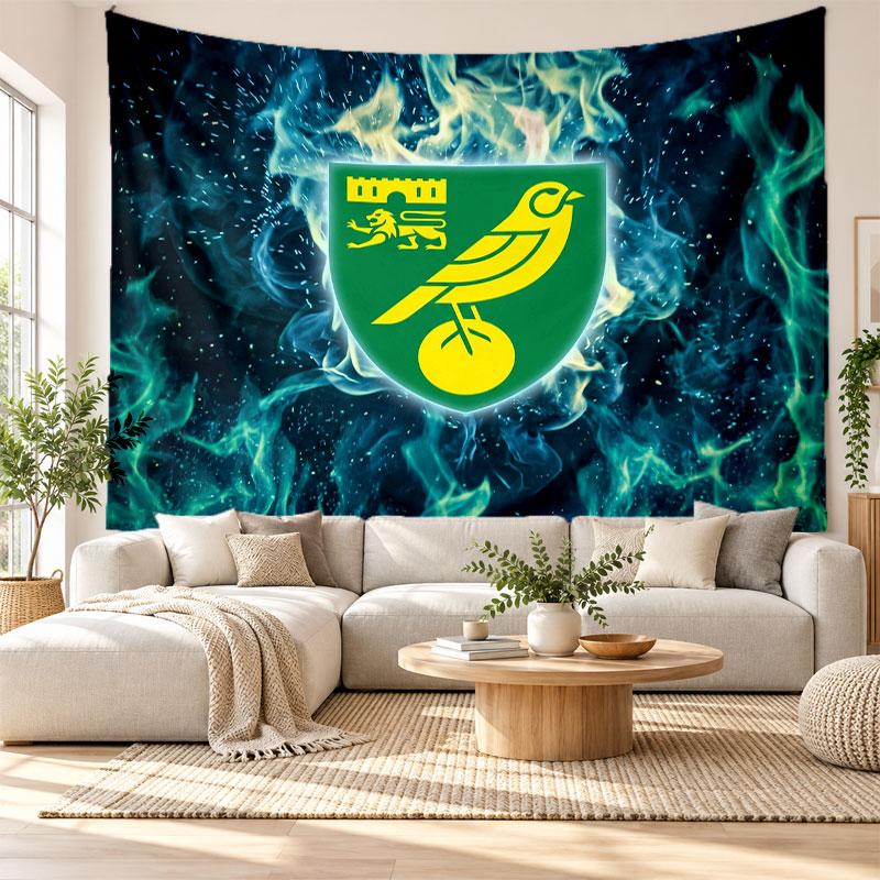 Norwich City Football Wall Tapestry, Soft Fabric Wall Hanging, Decorative Backdrop For Bedroom Home Wall Art