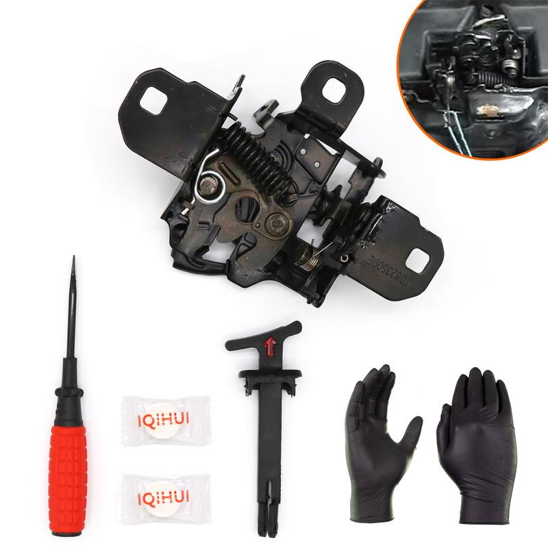 Hood Latch Lock + Release Pull Latch Handle for Volkswagen Golf Jetta Includes Bonnet Catch,Pull Handle, Screwdriver,Gloves