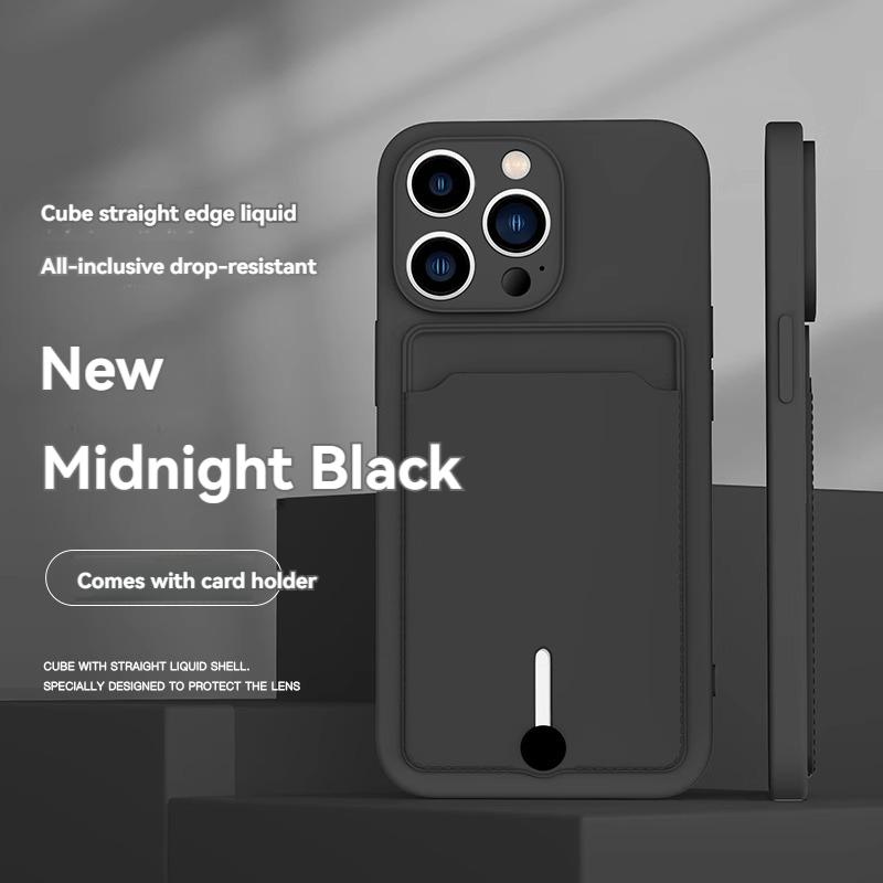 mobile phone case card slot  for For Iphone 16 15 14 13 12 11 pro max mini plus silicone  soft tpu Credit card  bag cover case