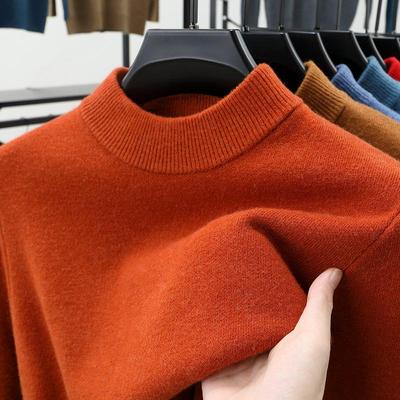 2025 New Men's Wool Knitwear: 13-Color Half-High Neck Sweater