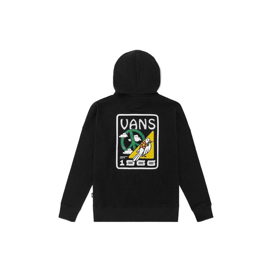 

Vans Back Letter Bird Print Zipper Hoodie Unisex hoodies Black VN0A5H7OBLK S