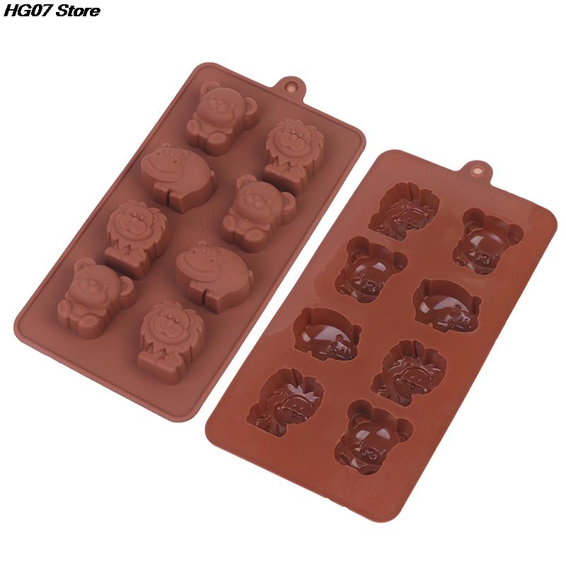 1PCS Animal Silicone Mold Hippo Lion Bear Shape Chocolate Soap Cake Decorating DIY Kitchenware Bakeware Ice Mold Baking Tools