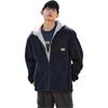 Anta Life Series Fleece-Lined Jacket With Back Letter Print And Zippered Stand Collar Men Jacket Black 952238611-2