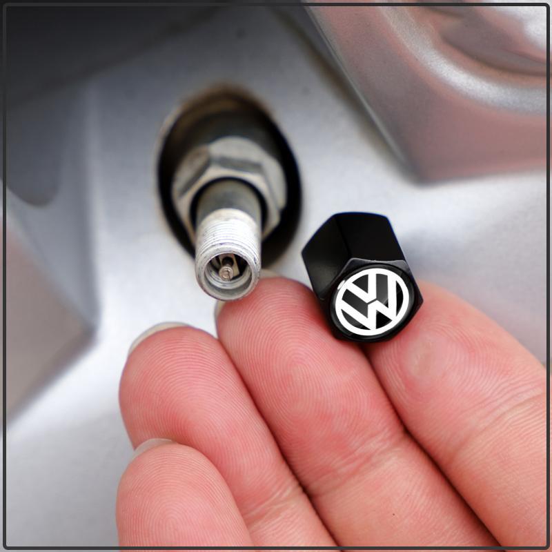 New Car Tire Valve Caps with Car Badge Keyring Keychain Set For Volkswagen MK7 MK6 MK5 Ibiza Leon FR 2 Altea Aztec Golf-4 5 6 7 Passat