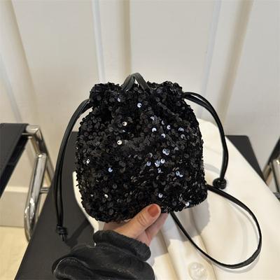 Pailletten Mode Kordelzugbeutel Damen 2025 Frühling neu vielseitig ins Schulter Umhängetasche Bucket Bag Damen