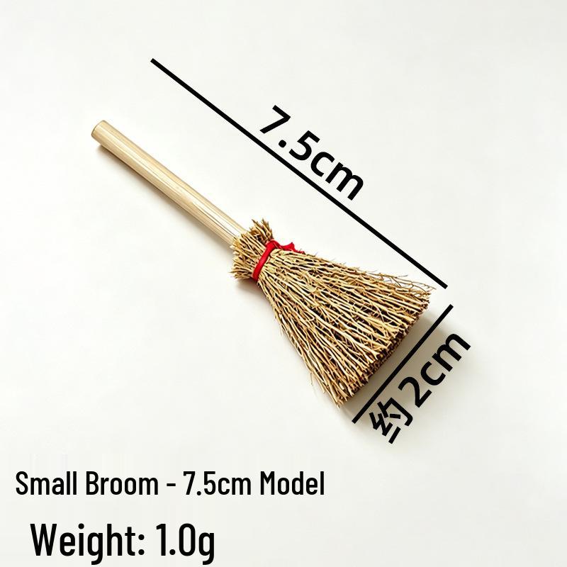 Handmade Mini Broom Halloween Party Decoration for Dollhouse Scenes