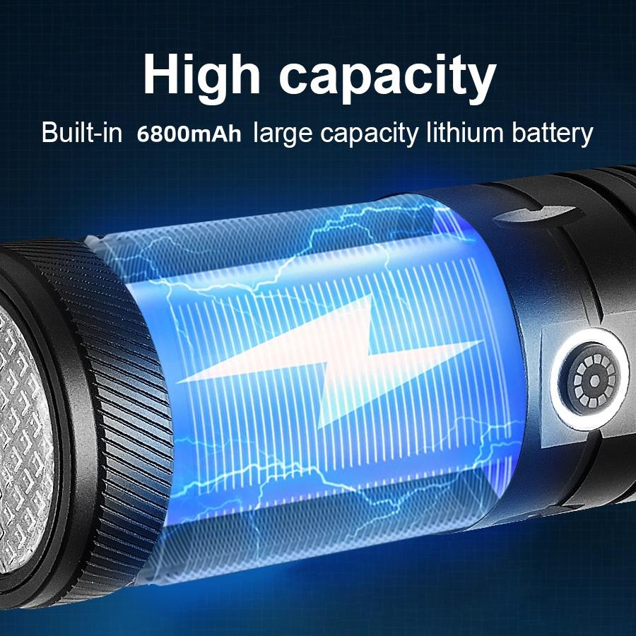 Νέος Φακός LED Υψηλής Ισχύος 600W Επαναφορτιζόμενος Φακός Ενσωματωμένη Μπαταρία Φως Φακού Εξωτερικού Χώρου Φανάρι Κάμπινγκ Ψάρεμα Κυνήγι Φως Φακού