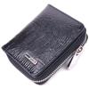 KARYA Women's Lacquered Wallet 21411 with a Coin Purse Made of Natural Textured Leather Black