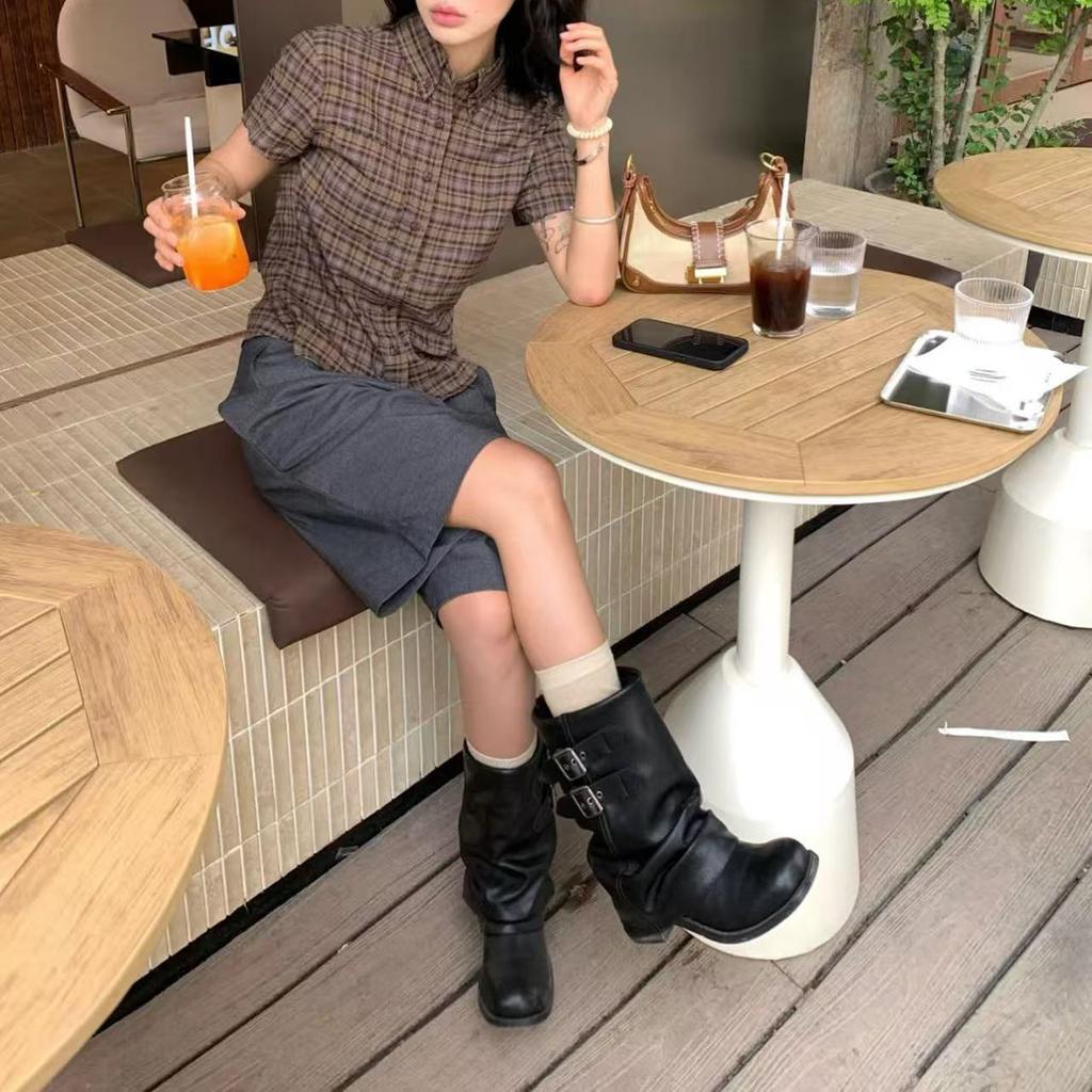 Fashion Lady Boots Shoes Boots-Women 2025 Summer Black Ankle Retro Western Shoes Boots Women New 2025 Ankle Black Summer Ladies Western