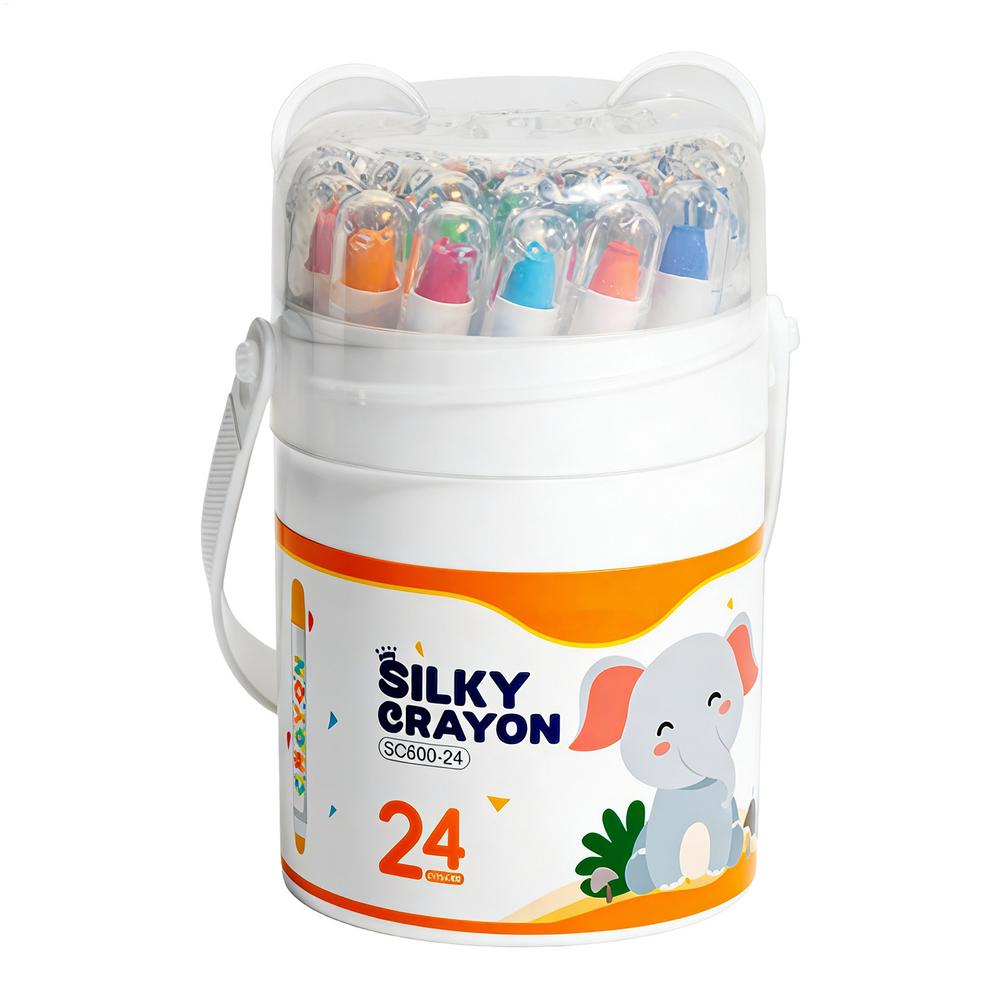 

24 Color Oil Pastels for Kids Water Soluble Blendable Drawing Color Crayons Washable Crayons for Travel School Home Art Supplies