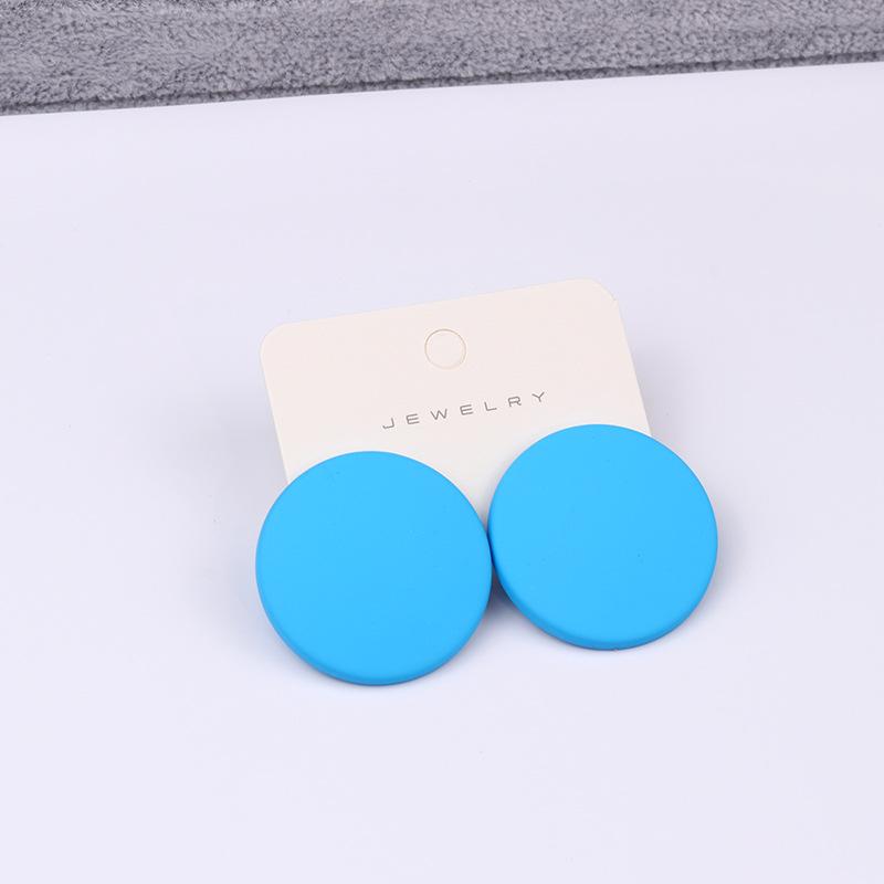 New 20 Color Fashion Acrylic Personality Candy Color Earrings for Women Big Round Colorful Stud Earrings Party Piercing Jewelry