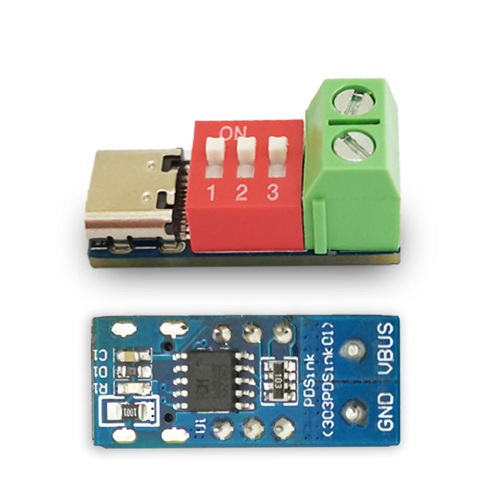 

10PCS Type-C PD QC Тригер 5 В~20 В постійного струму Регульована напруга Модуль живлення Регулювання напруги Регулювання напруги Швидке заряджання Модуль приманки