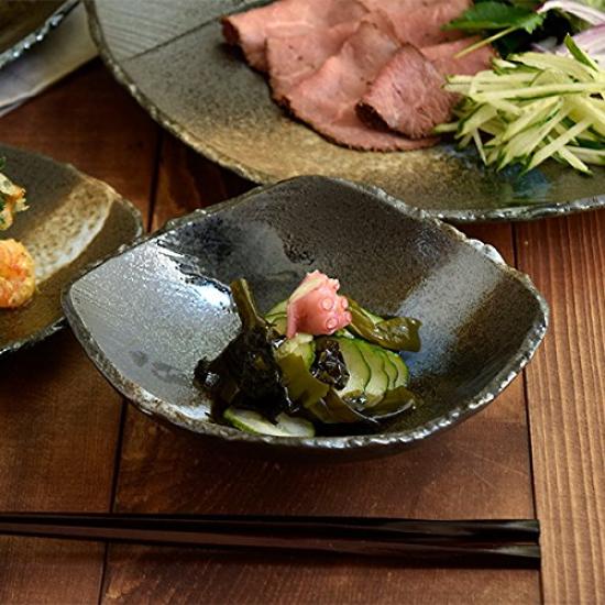 Tableware East Liten Skål 16.5cm Japanskt Porslin Deformerad Diamantform Svart Hav