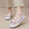 Fashion Women Flats Breathable Slip-On Shoes Summer New Style Mom Shoes Flat Mixed Color Casual Soft Sole Embroidery Footwear for Women